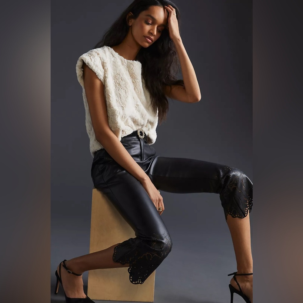Anthropologie Maeve Faux Fur Tee - Picture 2 of 3